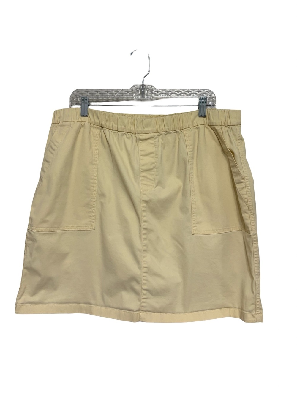 Lands’ End High Rise Cotton Pull-On Skort in Pale Butter Yellow - Size 18W